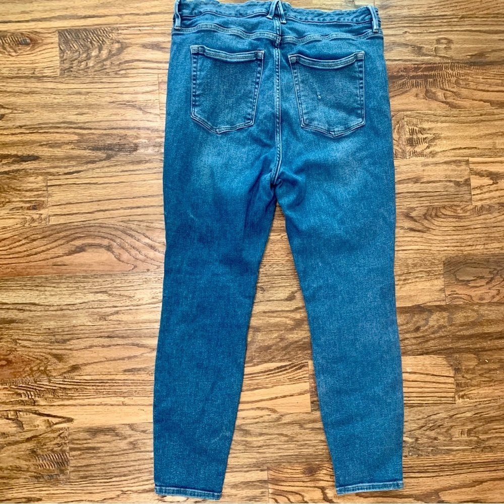 Good American Distressed Leopard Print Pocket Detail Jeans Size 18 - Picture 2 of 8